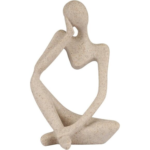 Sandstone Resin Thinker Style Abstract Sculpture Statue Collectible Figurines - Picture 4 of 10